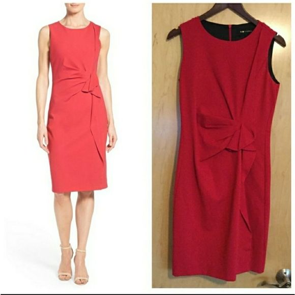 Quinn'Sleeveless Drape Front Sheath  Dress - Picture 2 of 7